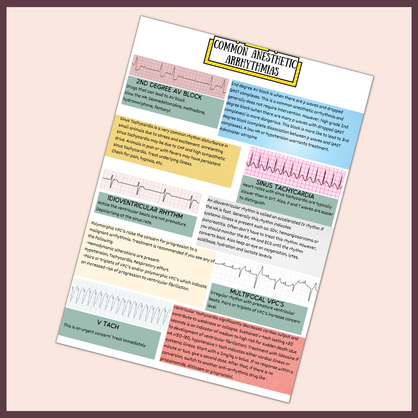 COMMON ANESTHETIC ARRHYTHMIAS | 1 PAGE| 3 TOPICS