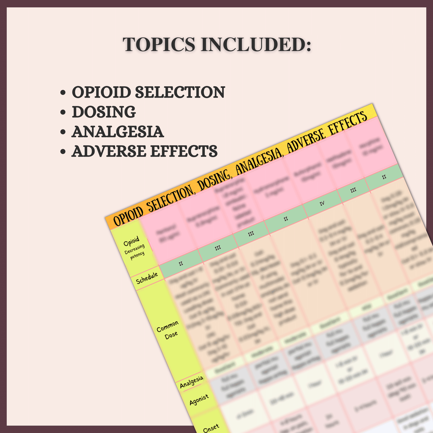 BRAND NEW OPIOD SELECTION| 3 PAGE| 4 TOPICS