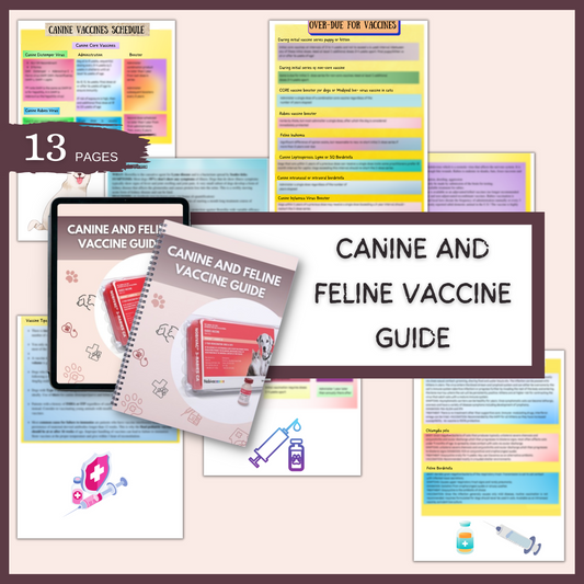 CANINE AND FELINE VACCINE GUIDE| 13 PAGES| 9 TOPICS